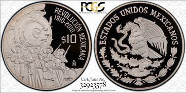 2010-Mo 10 Peso Revolutionaries PR69DCAM