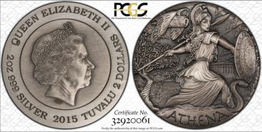 2015-P $2 Athena Antique Finish PR69