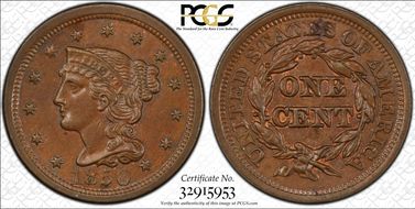 1850 1C Newcomb 18 MS64BN