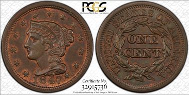 1847 1C N-7 MS64BN