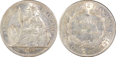 1908-A Piastre Lec-291 AU55