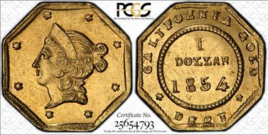 1854 G$1 BG-527 MS61
