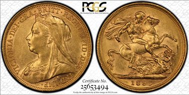 1895-M Sov S-3875 AU58