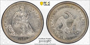 1839 50C No Drapery XF45