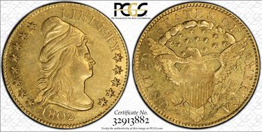 1802/'1' $2.50 AU58