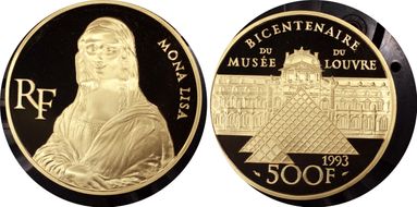 1993 500 Fr Mona Lisa Au PR69DCAM