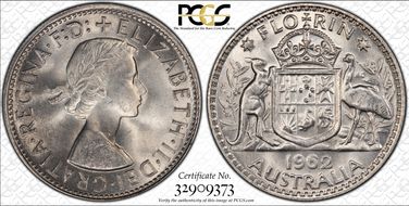 1962(m) Florin KM-60  Ag MS65