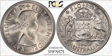 1962(m) Florin KM-60  Ag MS65+