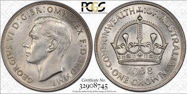 1938 Crown KM-34  Ag AU58