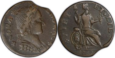 1787 1/2P Nova Eborac, Seated Right VF30BN