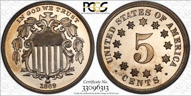 1869 5C PR66+ CAM