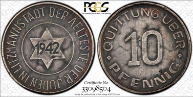 1942 10 Pfg KM-Tn5 Lodz Ghetto N1
