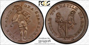 1796 Tk 1/2D DH-896 Middlesex, Spence's MS62BN