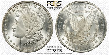 1880-CC $1 8/7 Reverse of 1878 MS67