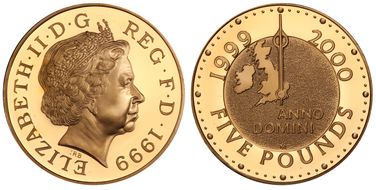 1999 £5 S-L7 Millennium Au PR69DCAM
