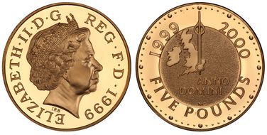 1999 £5 S-L7 Millennium Au PR69DCAM