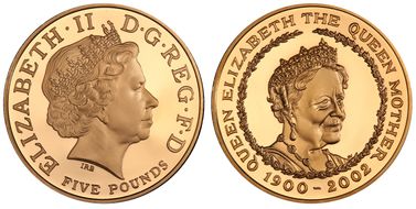 2002 £5 S-L11 Queen Mother Au PR70DCAM