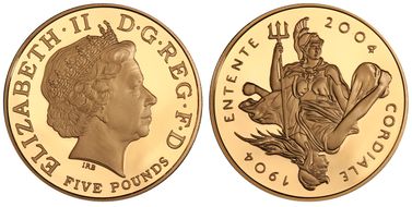 2004 £5 S-L13 Entente Cordiale Au PR69DCAM