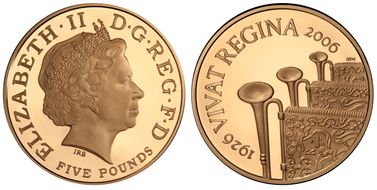 2006 £5 S-L16 80th Birthday Au PR69DCAM