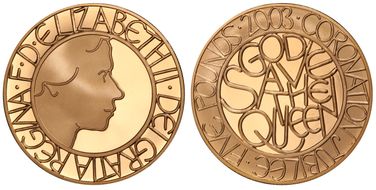 2003 £5 S-L12 Coronation Jubilee Au PR69DCAM