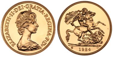 1984-U £5 S-SE2 St. George MS68