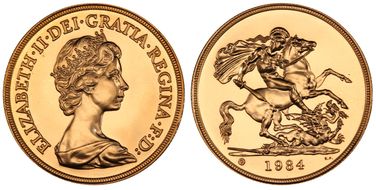 1984-U £5 S-SE2 St. George MS69