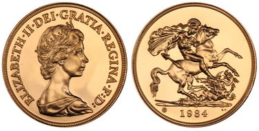 1984-U £5 S-SE2 St. George MS67