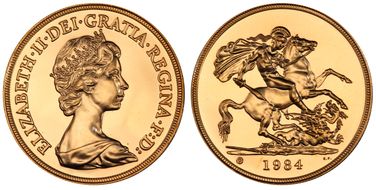 1984-U £5 S-SE2 St. George MS69