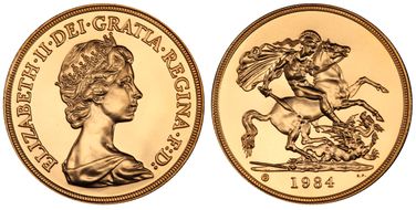 1984-U £5 S-SE2 St. George MS69