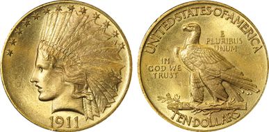 1911 $10 MS66