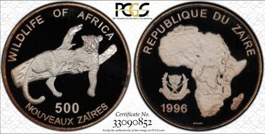 1996 500 NZ Leopard .500 Silver PR68DCAM