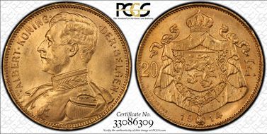 1914 20 Fr Der Belgen - Position A MS64