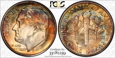 1951-S 10C MS66+