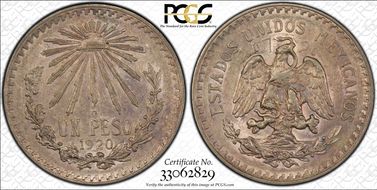 1920/10-M Peso KM-455 AU53