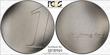 2001 1 Fr The Last Franc/Ag KM-1290 SP69