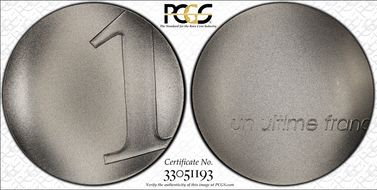 2001 1 Fr The Last Franc/Ag KM-1290 SP69