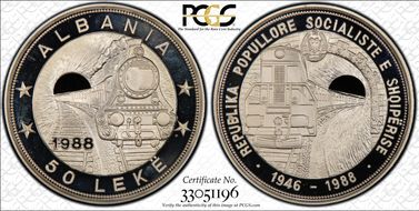 1988 50 Leke First Railroad PR64DCAM