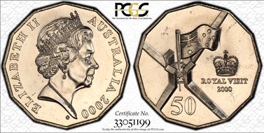 2000 50C Royal Visit MS64