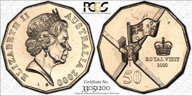 2000 50C Royal Visit MS64