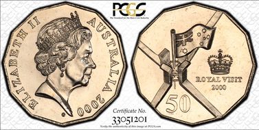 2000 50C Royal Visit MS65