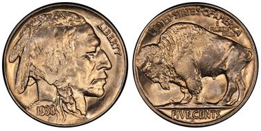 1938-D 5C Overmintmark, FS-514 MS66