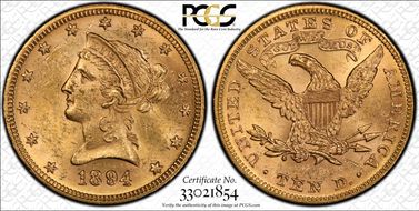 1894 $10 MS62
