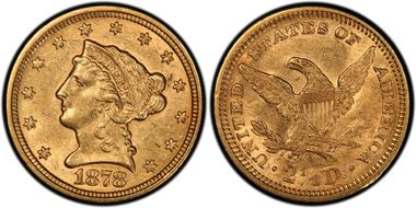 1878 $2.50 AU58