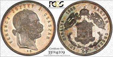 1869-KB Forint KM-449.1  Ag MS62+