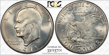 1971-S $1 Silver MS66