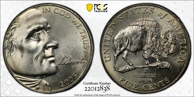 2005-D 5C Speared Bison MS63