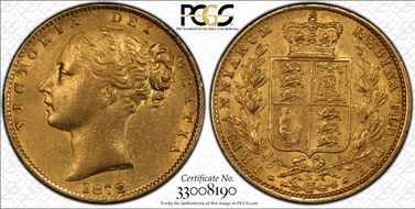 1872/1-M Sov S-3854 Shield AU55