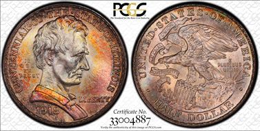 1918 50C Lincoln-Illinois MS68+