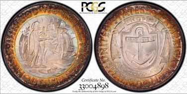 1936-D 50C Rhode Island MS67+