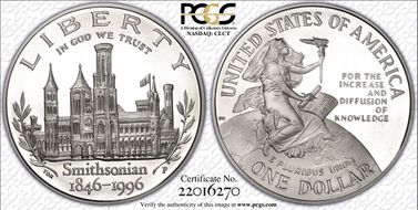 1996-P $1 Smithsonian PR69DCAM
